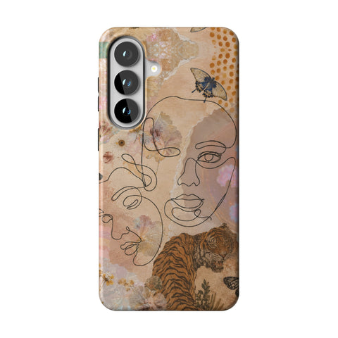 Line Art Faces Collage Tough Phone Case for Galaxy S26 Plus