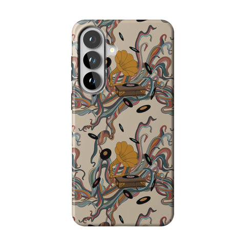 Art Nouveau Vinyl Record Player Tough Phone Case for Galaxy S26 Plus