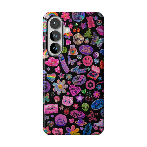 Black Y2K Stickers Print Tough Phone Case for Galaxy S26 Plus