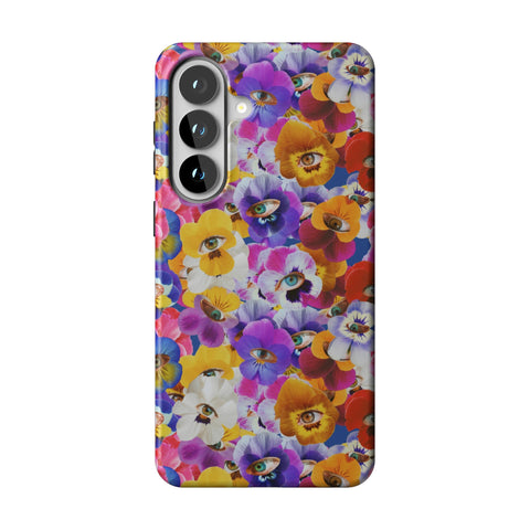 Pansy Eye Floral Tough Phone Case for Galaxy S26 Plus