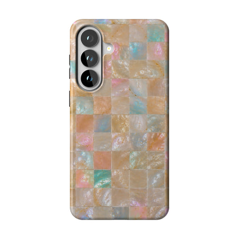 Peach Sorbet Tile Print Tough Phone Case for Galaxy S26 Plus