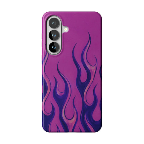Purple Flames Y2K Tough Phone Case for Galaxy S26 Plus
