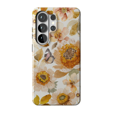 Rustic Boho Floral Tough Phone Case for Galaxy S26 Ultra