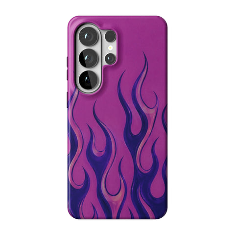 Purple Flames Y2K Tough Phone Case for Galaxy S26 Ultra