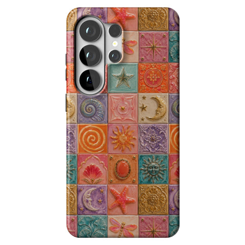 Nautical Whimsy Tiles Tough Phone Case for Galaxy S26 Ultra