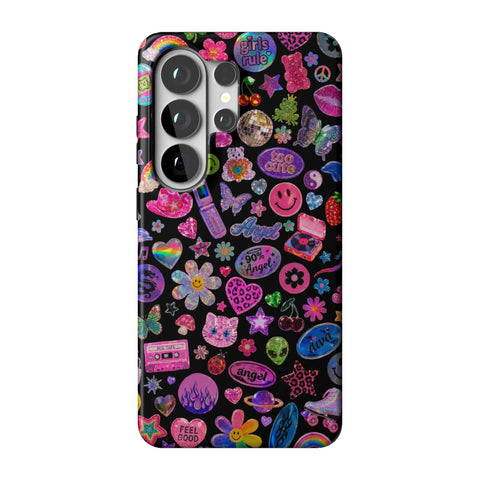 Black Y2K Stickers Print Tough Phone Case for Galaxy S26 Ultra