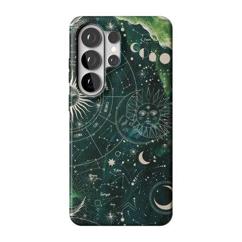 Green Marble Zodiac Tough Phone Case for Galaxy S26 Ultra