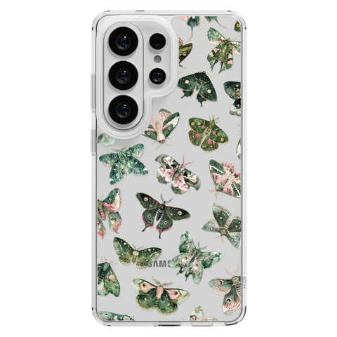 Green Pink Luna Moths Phone Case For iPhone 17 Air 16e 15 14 13 Pro Max Mini 7 8 SE Galaxy S26 S25 Aesthetic Witchy Mystic