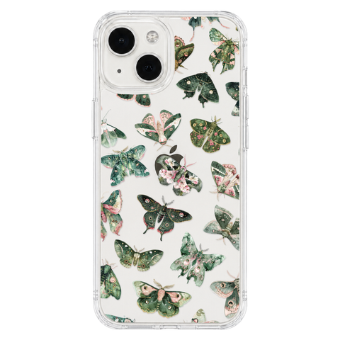 Green Pink Luna Moths Phone Case For iPhone 17 Air 16e 15 14 13 Pro Max Mini 7 8 SE Galaxy S26 S25 Aesthetic Witchy Mystic