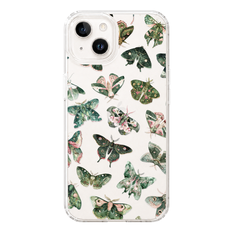Green Pink Luna Moths Phone Case For iPhone 17 Air 16e 15 14 13 Pro Max Mini 7 8 SE Galaxy S26 S25 Aesthetic Witchy Mystic