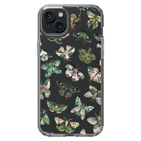 Green Pink Luna Moths Phone Case For iPhone 17 Air 16e 15 14 13 Pro Max Mini 7 8 SE Galaxy S26 S25 Aesthetic Witchy Mystic