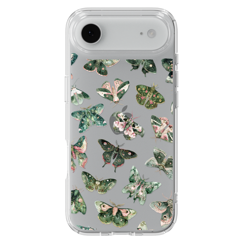 Green Pink Luna Moths Phone Case For iPhone 17 Air 16e 15 14 13 Pro Max Mini 7 8 SE Galaxy S26 S25 Aesthetic Witchy Mystic