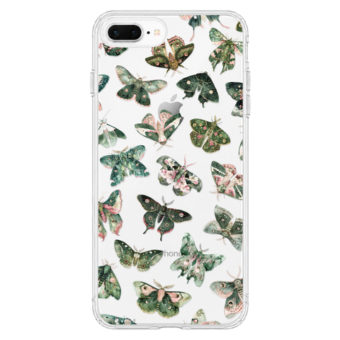 Green Pink Luna Moths Phone Case For iPhone 17 Air 16e 15 14 13 Pro Max Mini 7 8 SE Galaxy S26 S25 Aesthetic Witchy Mystic