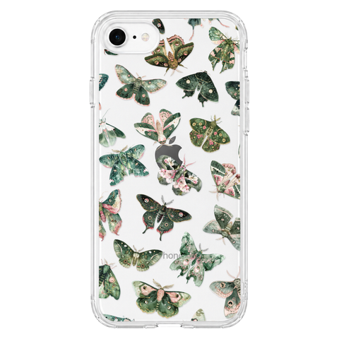 Green Pink Luna Moths Phone Case For iPhone 17 Air 16e 15 14 13 Pro Max Mini 7 8 SE Galaxy S26 S25 Aesthetic Witchy Mystic