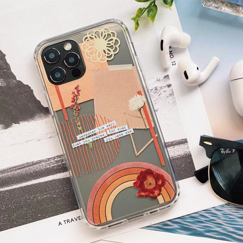 Rustic Abstract Collage Scraps Phone Case For iPhone 17 16 15 14 13 7 8 SE Galaxy S26 S25 (Feat)