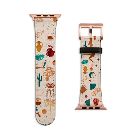 Modern Boho Mid Century Apple Watch Band For Series 3 4 5 6 7 8 9 10 11 SE Ultra 38mm 40mm 41mm 42mm 44mm 45mm 46mm 49mm Apple Watch Straps