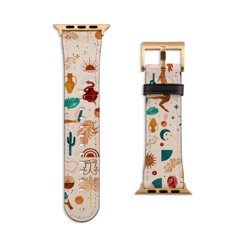 Modern Boho Mid Century Apple Watch Band For Series 3 4 5 6 7 8 9 10 11 SE Ultra 38mm 40mm 41mm 42mm 44mm 45mm 46mm 49mm Apple Watch Straps