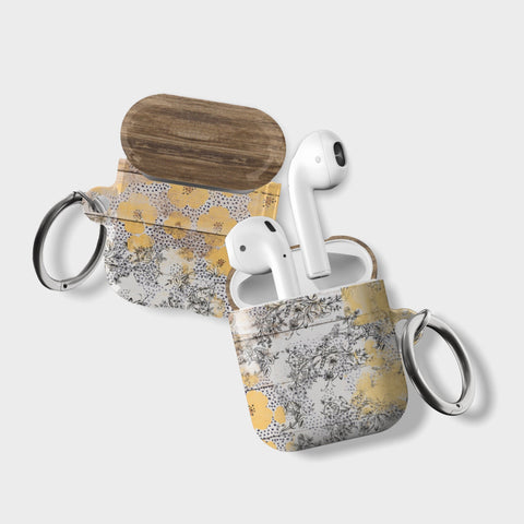 Rustic Chic Flowers & Wood Print AirPods Case for AirPods Pro and AirPods 1st/2nd Gen - The Urban Flair (Feat)