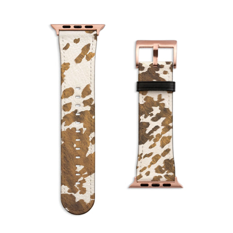 Southwestern Cow Print Apple Watch Band - Matte Rose Gold