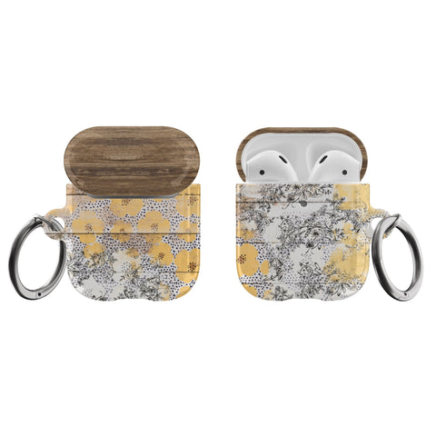 Rustic Chic Flowers & Wood Print AirPods Case for AirPods Pro and AirPods 1st/2nd Gen - The Urban Flair (Feat)