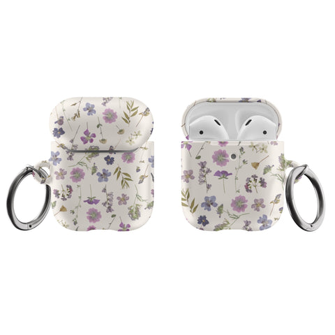Purple Wild Pressed Flower Print AirPods Case for AirPods Pro and AirPods 1st/2nd Gen - The Urban Flair (Feat)