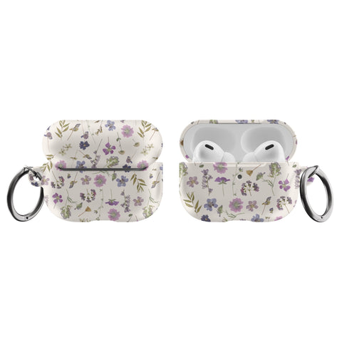 Purple Wild Pressed Flower Print AirPods Case for AirPods Pro and AirPods 1st/2nd Gen - The Urban Flair (Feat)