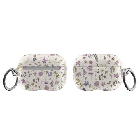 Purple Wild Pressed Flower Print AirPods Case for AirPods Pro and AirPods 1st/2nd Gen - The Urban Flair (Feat)