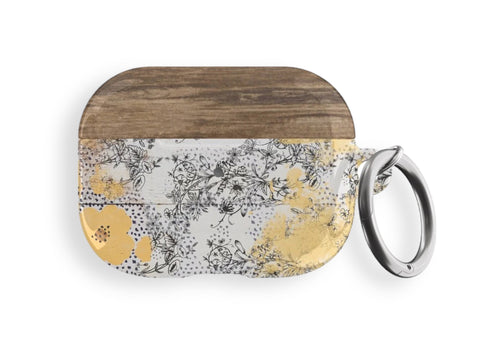 Rustic Chic Flowers & Wood Print AirPods Case for AirPods Pro and AirPods 1st/2nd Gen - The Urban Flair (Feat)