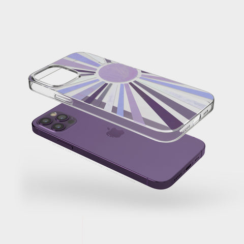 Deep Purple Sun Rays Phone Case For Apple iPhone 17 16 15 14 13 7 8 SE Samsung Galaxy S26 S25