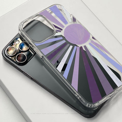 Deep Purple Sun Rays Phone Case For Apple iPhone 17 16 15 14 13 7 8 SE Samsung Galaxy S26 S25
