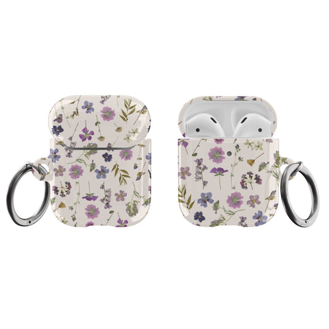 Purple Wild Pressed Flower Print AirPods Case for AirPods Pro and AirPods 1st/2nd Gen - The Urban Flair (Feat)