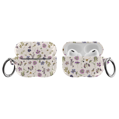Purple Wild Pressed Flower Print AirPods Case for AirPods Pro and AirPods 1st/2nd Gen - The Urban Flair (Feat)