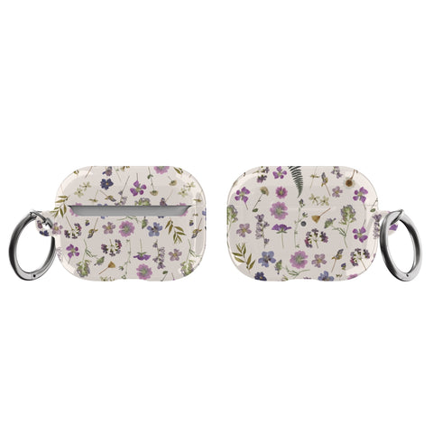 Purple Wild Pressed Flower Print AirPods Case for AirPods Pro and AirPods 1st/2nd Gen - The Urban Flair (Feat)
