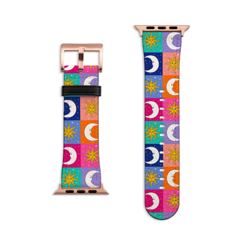 Eclectic Sun and Moon Apple Watch Band - Matte Rose Gold