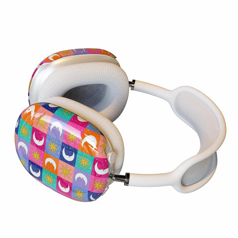 Eclectic Sun Moon AirPods Max Case | Snap On Air Pods Max Cover | Protective Case For New AirPods Max Headphones with Colorful Design