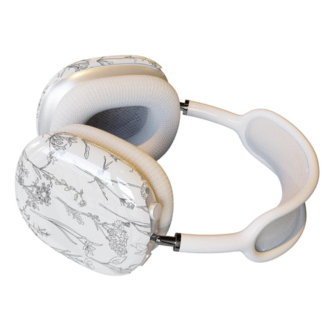Simple Floral Line Art AirPods Max Case | Snap On Air Pods Max Cover | Protective Case For Headphones With Aesthetic Minimal Design