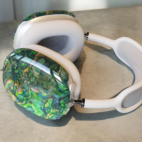 Green Abalone Shell Print AirPods Max Case | Snap On Air Pods Max Cover | Protective Case For New AirPods Max Headphones