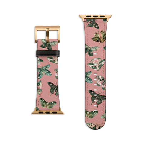 Luna Moths Apple Watch Band - Matte Gold