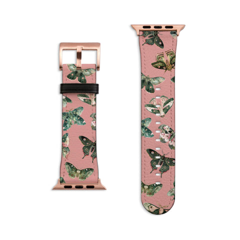 Luna Moths Apple Watch Band - Matte Rose Gold