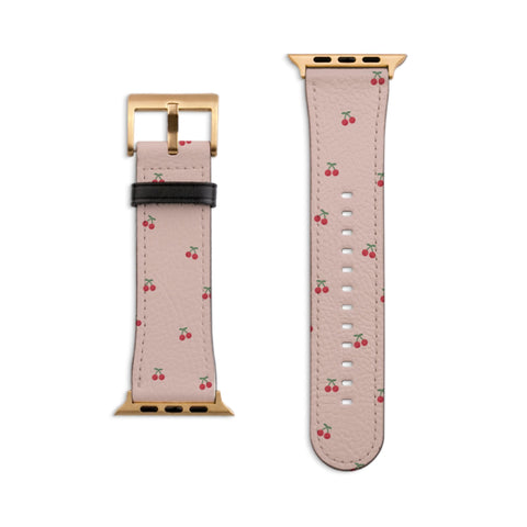 Dainty Micro Cherries Apple Watch Band - Matte Gold