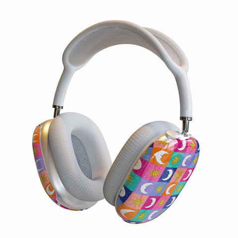 Eclectic Sun Moon AirPods Max Case | Snap On Air Pods Max Cover | Protective Case For New AirPods Max Headphones with Colorful Design