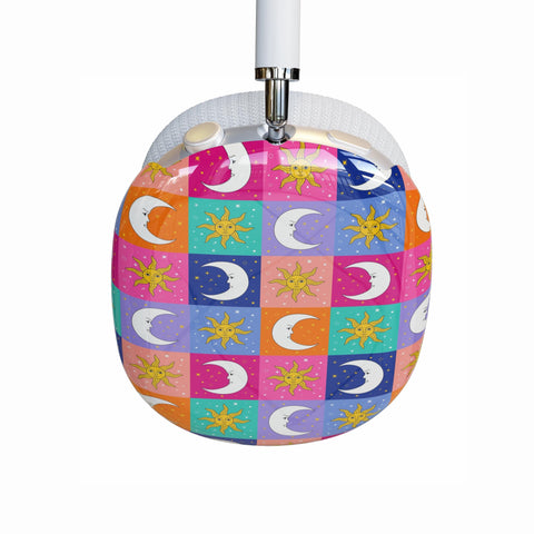 Eclectic Sun Moon AirPods Max Case | Snap On Air Pods Max Cover | Protective Case For New AirPods Max Headphones with Colorful Design
