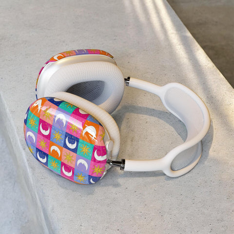 Eclectic Sun Moon AirPods Max Case | Snap On Air Pods Max Cover | Protective Case For New AirPods Max Headphones with Colorful Design
