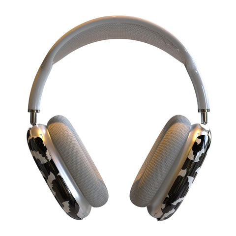 Black White Bats AirPods Max Case | Snap On Air Pods Max Cover | Protective Case For New AirPods Max Headphones With Witchy Halloween Design