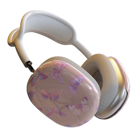 Pink Butterflies AirPods Max Case | Snap On Air Pods Max Cover | Protective Case For AirPods Max Headphones With Aesthetic Design