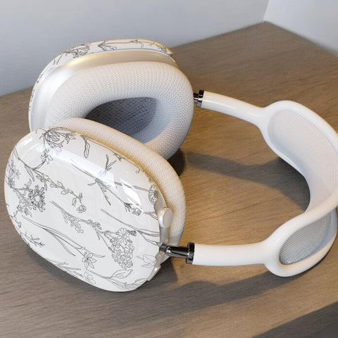 Simple Floral Line Art AirPods Max Case | Snap On Air Pods Max Cover | Protective Case For Headphones With Aesthetic Minimal Design