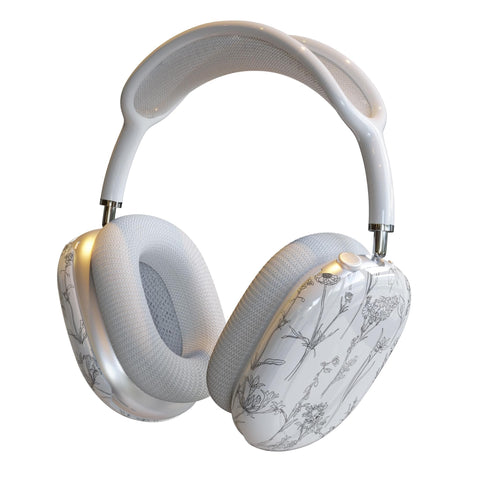 Simple Floral Line Art AirPods Max Case | Snap On Air Pods Max Cover | Protective Case For Headphones With Aesthetic Minimal Design