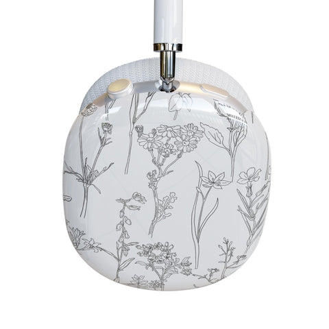 Simple Floral Line Art AirPods Max Case | Snap On Air Pods Max Cover | Protective Case For Headphones With Aesthetic Minimal Design