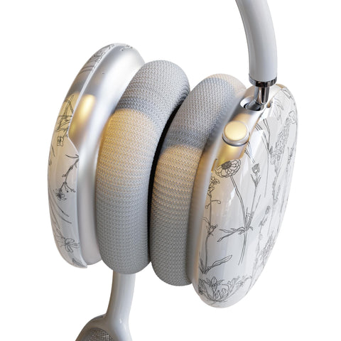 Simple Floral Line Art AirPods Max Case | Snap On Air Pods Max Cover | Protective Case For Headphones With Aesthetic Minimal Design