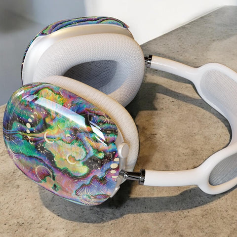 Colorful Mystic Zodiac Abalone Print AirPods Max Case | Snap On Air Pods Max Cover | Case For AirPods Max Headphones | Astrology Gift Idea